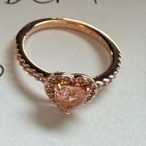 Pandora Rose gold Pink Heart Ring (size 48, US 4.5)